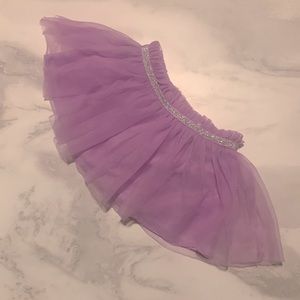 Garanimals Baby Girl Purple Tutu with Diaper Cover & Silver Elastic. Size 6-9 M.